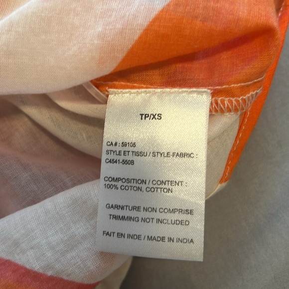 CHARLIE B sleeveless voile printed top in punch size XS - Picture 8 of 9